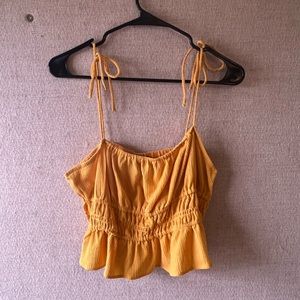 Ruched Crop Yellow Sunny Top